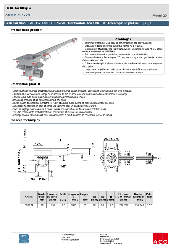 306274_CANIVEAU_MODUL_20_-_L3000_-_HAUT75-90_-_INOX_304_HORIZ_EN_BOUT_-_TELESC_PLATINE_DN157-110_-_3_2_L-S.pdf