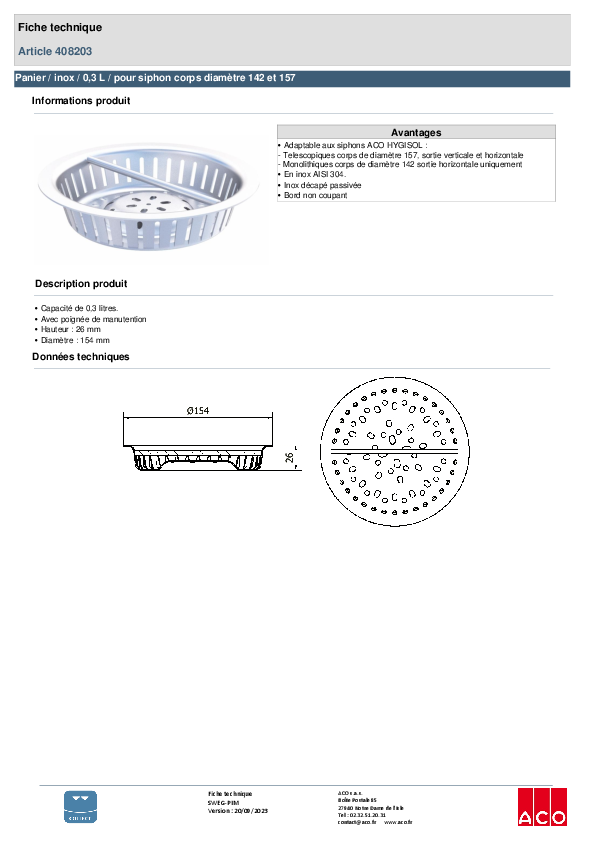 408203_PANIER_POUR_BS._157_-_FAIBLE_HAUTEUR_INOX_AISI304.pdf
