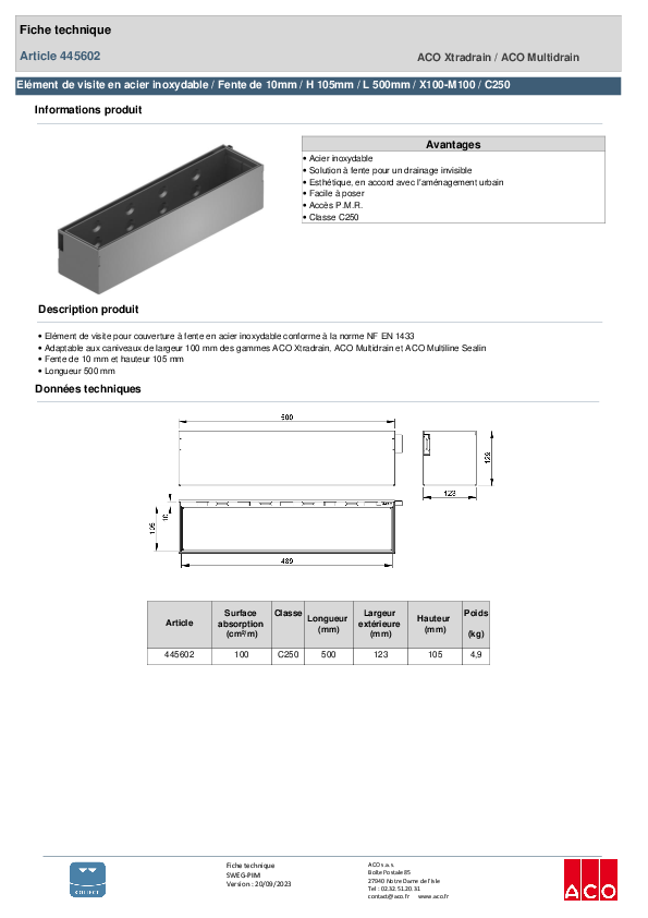 445602_ELEMENT_DE_VISITE_-_100_-_SIMPLE_FENTE_DE_10MM__LONGUEUR_500MM_-_HAUT_105MM_-_ACIER_INOX_-_C250.pdf