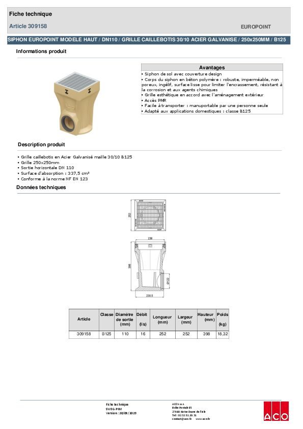 309158_ACO_EUROPOINT_MODELE_HAUT_-__DN110_-_HAUTEUR_400MM-GRILLE_CAILLEBOTIS_-_250x250_-_ACIER_GALVA_-_B125.pdf