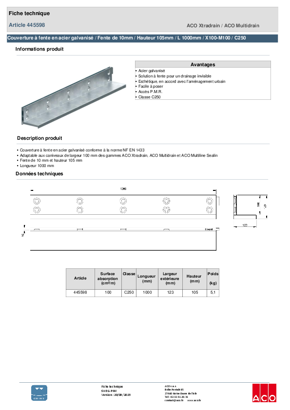 445598_COUVERTURE_A_FENTE_-_100_-_SIMPLE_FENTE_DE_10MM__LONGUEUR_1000MM_-_HAUT_105MM_-_ACIER_GALVA_-_C250.pdf