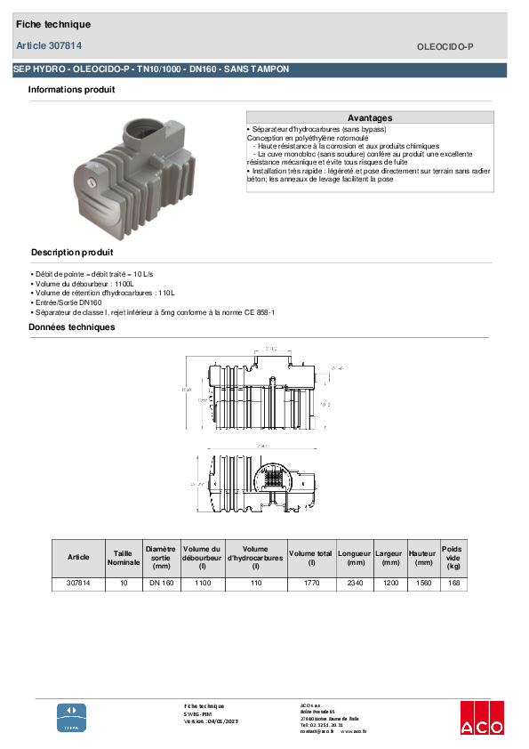 307814_-_SEP_HYDROCARBURES_-_Oleocido_P_-_TN10-1000_DN_160_-_EN_PE_-_SANS_BYPASS.pdf