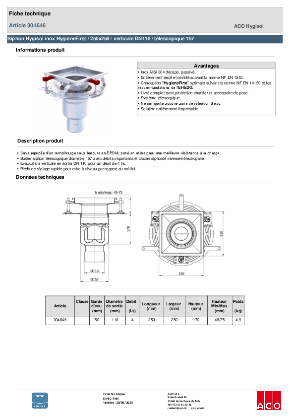 304646_SIPHON_HYGISOL_INOX_HYGIENEFIRST_-_250X250_VERTICALE_DN110_-_TELESCOPIQUE_157_-_PLATINE.pdf