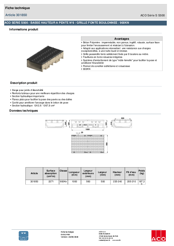 301850_ACO_SERIE_S500_-_BASSE_HAUTEUR_A_PENTE_N8_AVEC_GRILLES_F900.pdf