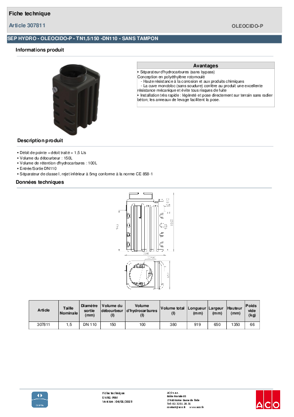 307811_-_SEP_HYDROCARBURES_-_Oleocido_P_-_TN1_5-150_DN_110_-_EN_PE_-_SANS_BYPASS.pdf