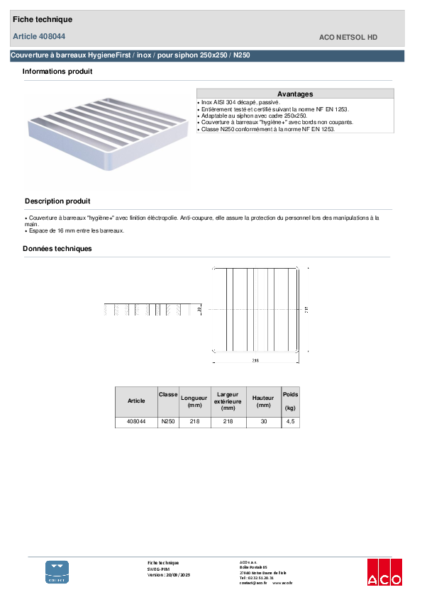 408044_GRILLE_BARREAUX_218X218_E30_BP30_-_N250_INOX_304_ELECTRO_-_SS_ANTIDERAPANT.pdf