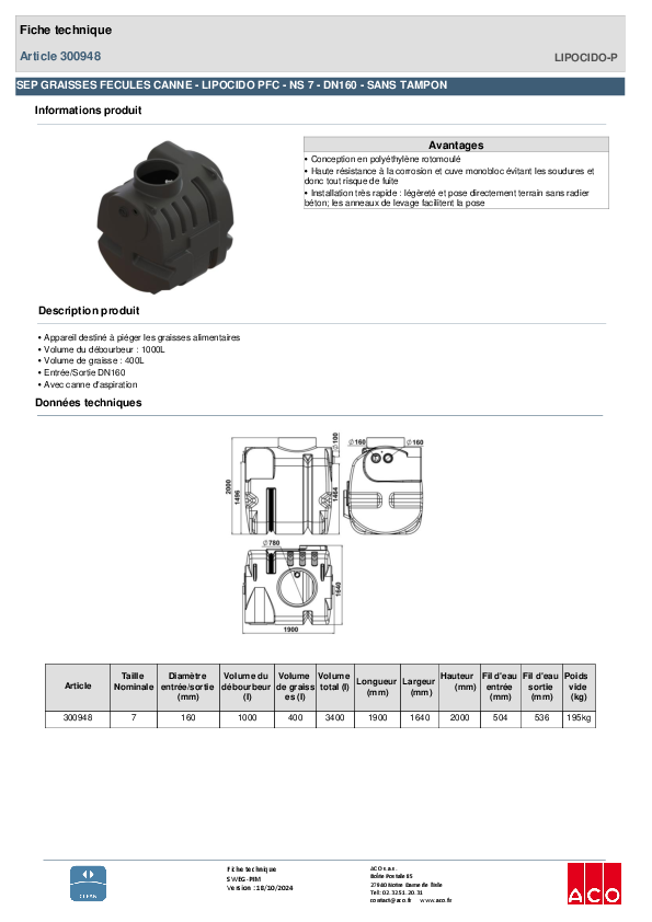 300948_SEP_GRAISSE___FÉCULES_-_ACO_LIPOCIDO-PFC__TN7-700-AVEC_CANNE_D_ASPI_-_DN160_-_SANS_TAMPON.pdf