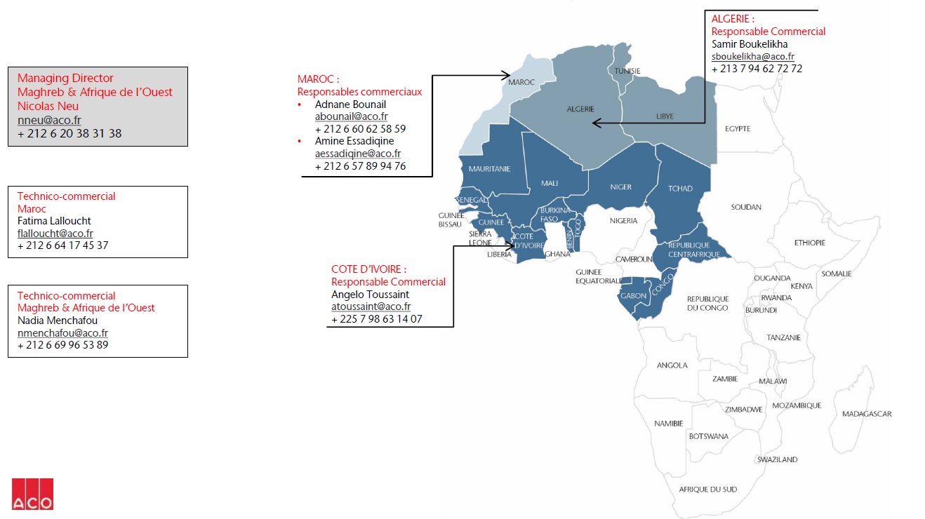 Contacts ACO Maghreb & Afrique de l’Ouest