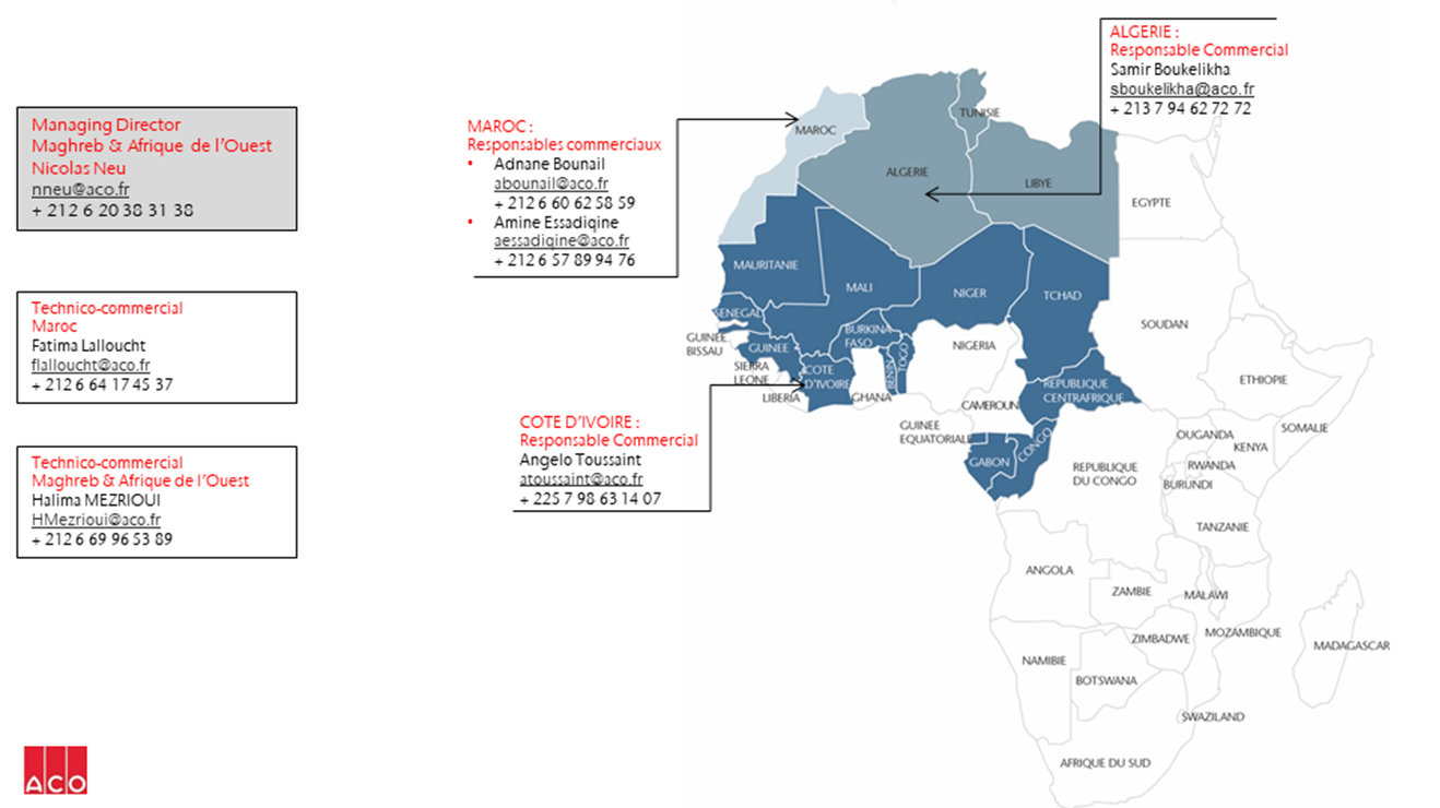 Contacts ACO Maghreb & Afrique de l’Ouest