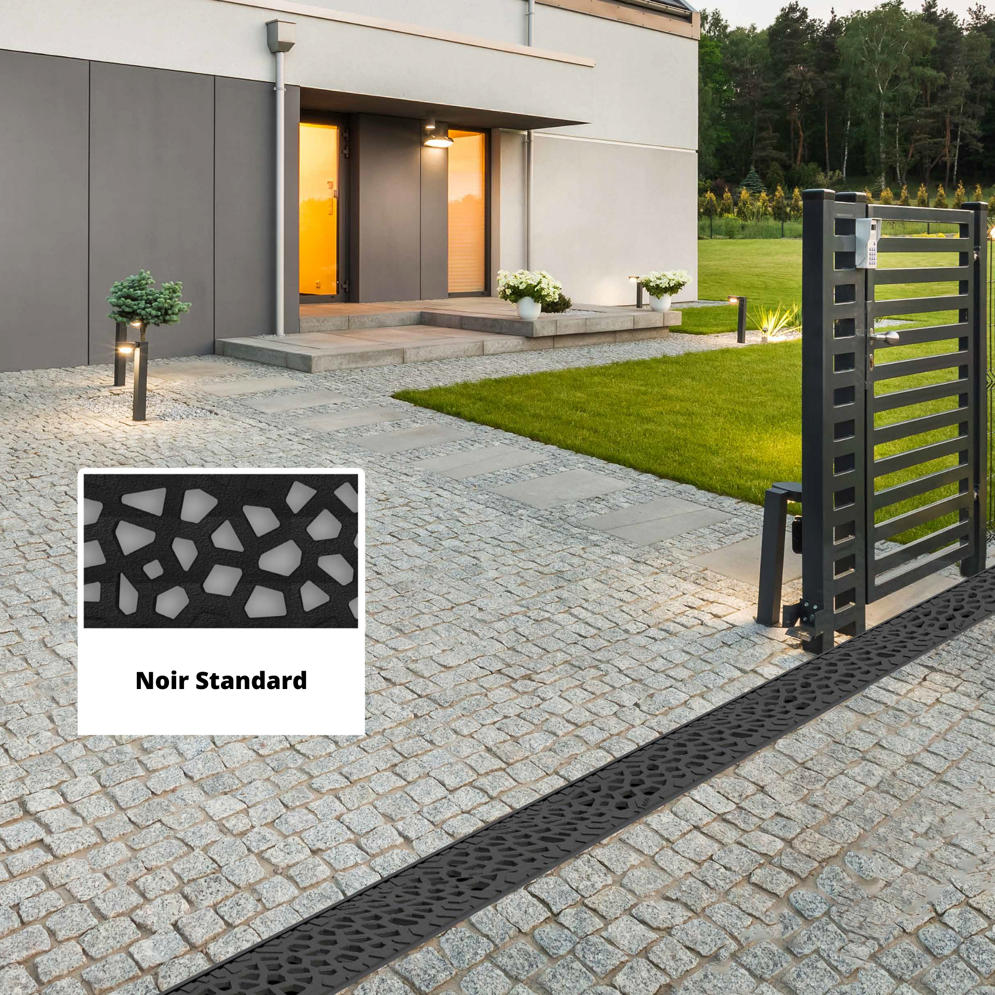 Caniveau et Drainage avec Grille en Aluminium design